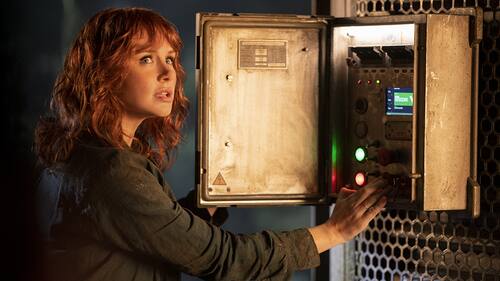 Bryce Dallas Howard as Claire Dearing in Jurassic World Dominion, co-written and directed by Colin Trevorrow.