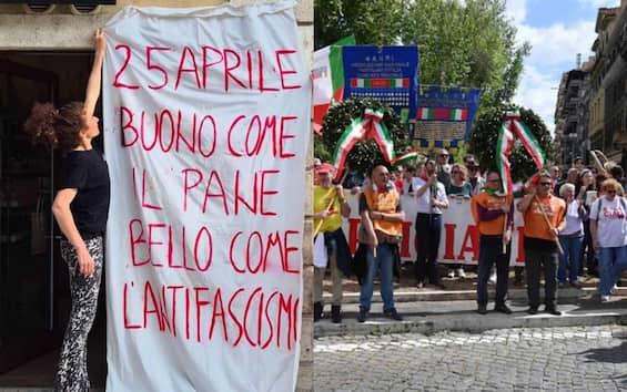 25 aprile, striscione antifascista in panetteria ad Ascoli: polizia identifica titolare