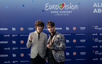 LISBON, PORTUGAL - MAY 06:  Fabrizio Moro and Ermal Meta of Italy attends the red carpet before the Eurovision private party on May 6, 2018 in Lisbon, Portugal.  (Photo by Pedro Gomes/Getty Images)