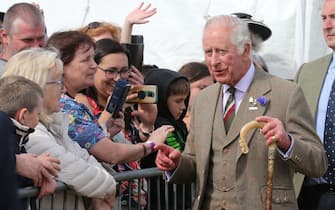 Mandatory Credit: Photo by Peter Jolly/Shutterstock (14042730e)
King Charles III greets people in the crowd at the Mey Games in Scotland today.
Mey Highland Games, John o'Groats, Wick, Scotland, UK - 05 Aug 2023