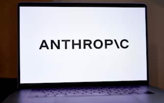 The Anthropic logo on a laptop arranged in New York, US, on Tuesday, Aug. 15, 2023. Investor enthusiasm for AI-related startups has increased significantly in the past year, as more of the technology has come to market, showcasing its potential. Photographer: Gabby Jones/Bloomberg