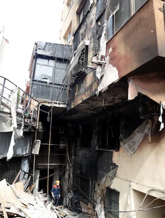 ISTANBUL, TURKIYE- APRIL 02: A view following the outbreak of a fire at a nightclub in the basement of a 16-story building in Besiktas district of Istanbul, Turkiye on April 02, 2024. Death toll rises to 29 in the fire, says provincial governorship. Fire brigades and emergency teams were dispatched to the scene of the fire. The cause of the fire remains under investigation. (Photo by Islam Yakut/Anadolu via Getty Images)