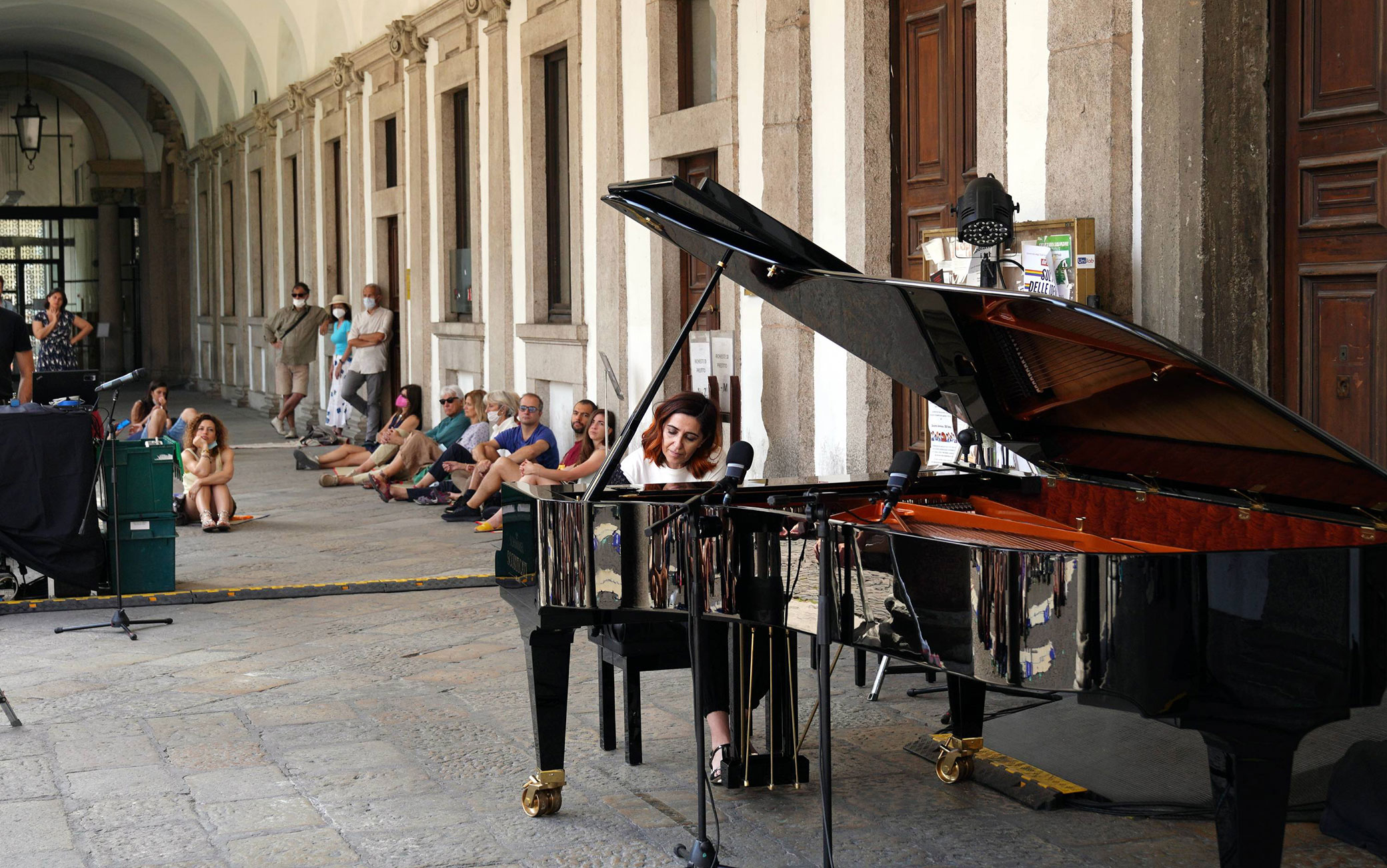 Piano City nel Cortile d' Onore all' Universita Statale di Milano