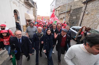 Elly Schlein partecipa al corteo del primo maggio di Portella della Ginestra