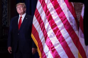 COLUMBIA, SOUTH CAROLINA - JANUARY 28: Former U.S. President Donald Trump arrives to deliver remarks at the South Carolina State House on January 28, 2023 in Columbia, South Carolina. Trump's visit to South Carolina marks his first visit to the state since announcing his intention to seek the presidency for a second term in 2024. (Photo by Win McNamee/Getty Images)