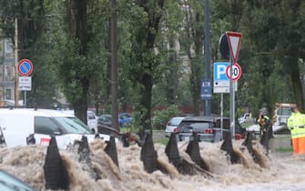 Strade allagate a MIlano