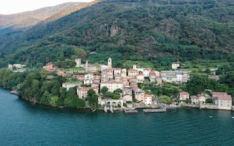 Aerial view of Corenno Plinio