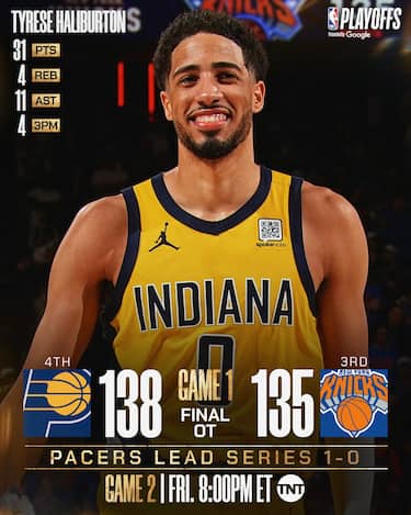 NEW YORK KNICKS-INDIANA PACERS GARA-1 135-138 OT (SERIE 0-1)