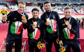La squadra italiana di ciclismo su pista, inseguimento a squadre