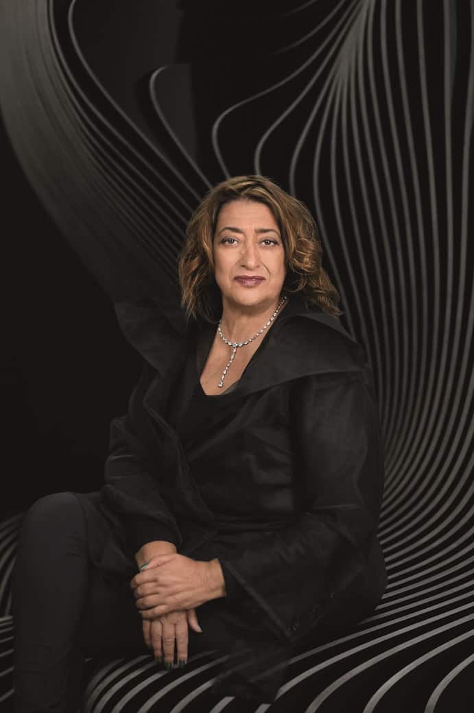Portrait of Dame Zaha Hadid.  Image courtesy of Mary McCartney