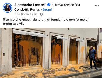 Post Facebook Ministra Locatelli