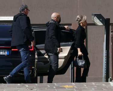 Silvio Berlusconi's daughter Marina arrives at the San Raffaele hospital to visit his hospitalized father, Milan, Italy, 6 April 2023. Silvio Berlusconi will be in hospital for a few days for treatment of cardiovascular issues, sources said Wednesday. ANSA / MATTEO BAZZI