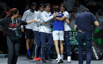 La festa dell'Italia dopo la vittoria della Coppa Davis