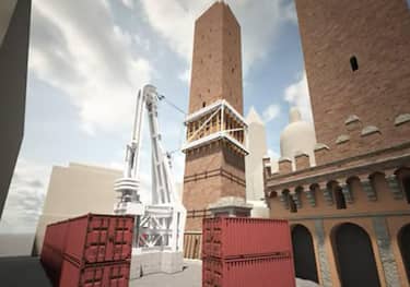 Frame tratto da un video relativo al restauro della Torre Garisenda, una delle due torri simbolo di Bologna.
FRAME DA VIDEO YOUTUBE COMUNE BOLOGNA
+++ATTENZIONE LA FOTO NON PUO' ESSERE PUBBLICATA O RIPRODOTTA SENZA L'AUTORIZZAZIONE DELLA FONTE DI ORIGINE CUI SI RINVIA+++ NPK +++