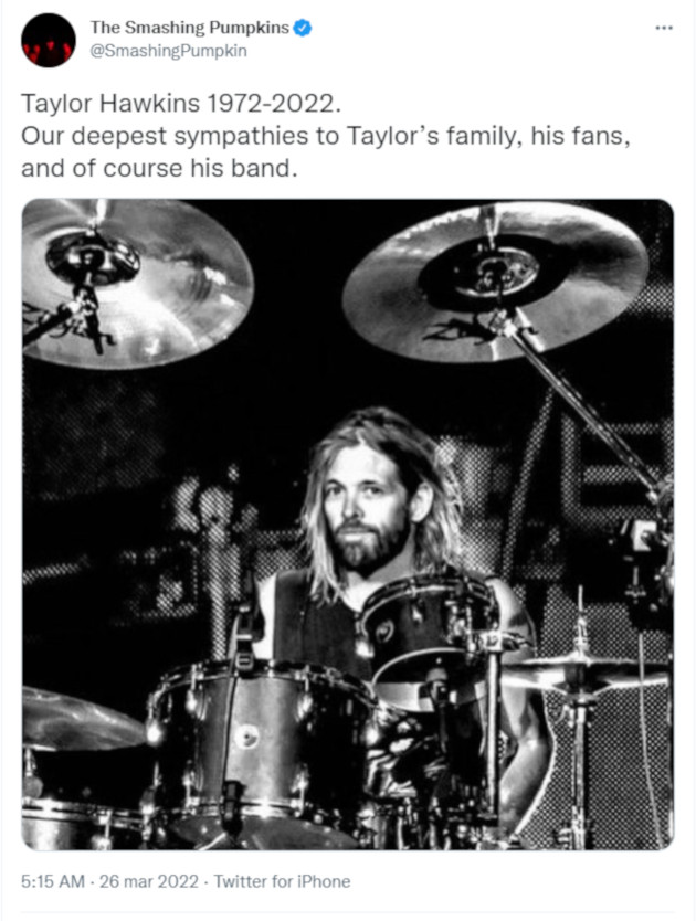 I messaggi per Taylor Hawkins