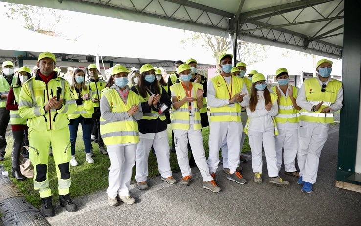 Il drive-in vaccinale di Valmontone