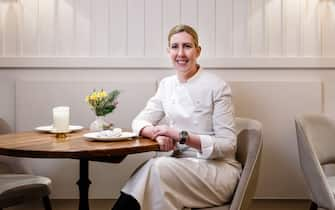 Clare Smyth, chef, poses for a photograph at the Core by Clare Smyth restaurant in the Notting Hill district of London, U.K., on Wednesday, Jan. 16, 2019. Smyth has worked under Alain Ducasse at the three-Michelin-star Louis XV in Monaco and was the guardian of Gordon Ramsay's three stars for almost a decade, the first woman ever to hold three stars in the U.K. Photographer: Miles Willis/Bloomberg via Getty Images