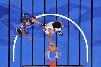ORLANDO, FL - APRIL 27: Jarrett Allen #31 of the Cleveland Cavaliers dunks the ball during the game against the Orlando Magic during Round 1 Game 4 of the 2024 NBA Playoffs on April 27, 2024 at the Kia Center in Orlando, Florida. NOTE TO USER: User expressly acknowledges and agrees that, by downloading and or using this photograph, User is consenting to the terms and conditions of the Getty Images License Agreement. Mandatory Copyright Notice: Copyright 2024 NBAE (Photo by Fernando Medina/NBAE via Getty Images)
