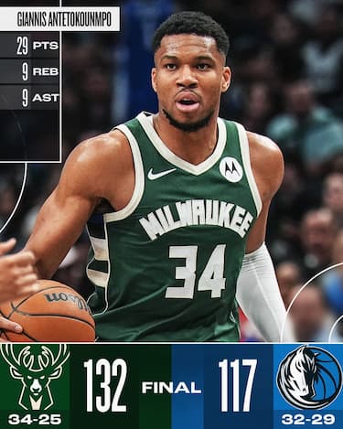 DALLAS MAVERICKS-MILWAUKEE BUCKS 117-132