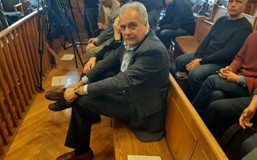 Roberto Salis padre di Ilaria al tribunale di  Budapest, Ungheria, 28 marzo 2024. 
ANSA/Enrico Martinelli