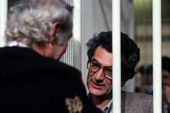 Toni Negri with his lawyer in the courtroom during the 7 Aprile Trial in Rome, Italy, 7 April 1983. ANSA/OLDPIX