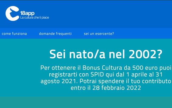 Bonus cultura per i 2002, domande al via oggi con 18 App: ecco come