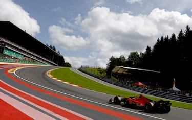 7/30/2023 - Charles Leclerc, Ferrari SF-23 during the Formula 1 Belgian Grand Prix in Spa, Belgium. (Photo by Zak Mauger/Motorsport Images/Sipa USA) France OUT, UK OUT