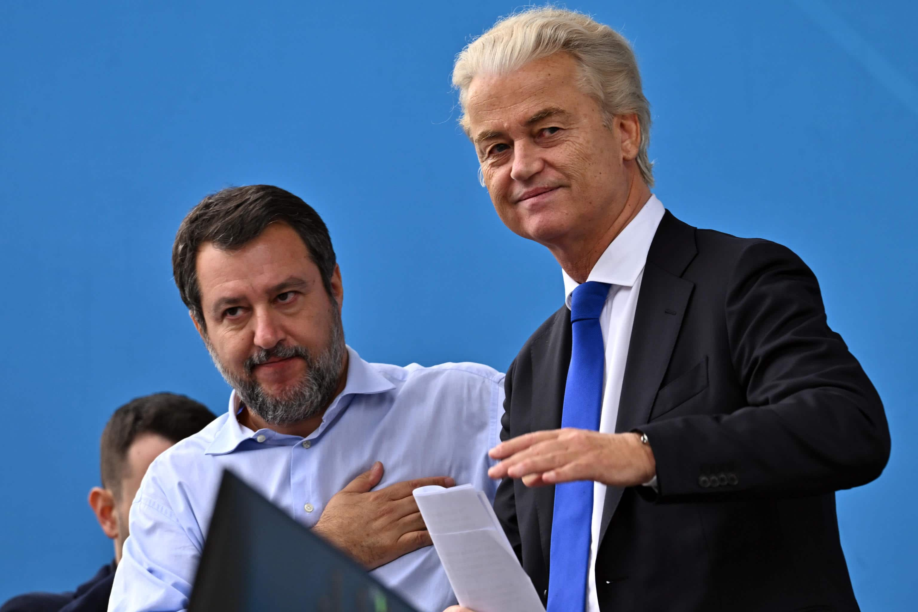 Wilders e Salvini sul palco di Pontida