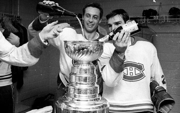 Jean Beliveau e John Ferguson dei Montreal Canadiens nhl
