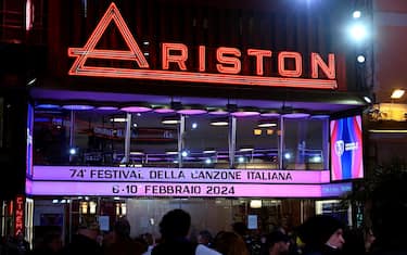 The entrant c e of the Ariston theatre during the 74th Sanremo Italian Song Festival, Sanremo, Italy, 04 February 2024. The festival runs from 06 to 10 February.  ANSA/RICCARDO ANTIMIANI
