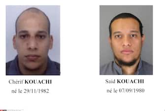 Cherif Kouachi, (L) and Said Kouachi, (R). Combo shows handout photos released by French Police in Paris. Suspects Cherif Kouachi (L), aged 32, and his brother Said Kouachi (R), aged 34, wanted in connection with an attack at the satirical weekly Charlie Hebdo in the French capital that killed at least 12 people. French police launched an appeal to the public for information./SIPA_1317.04/Credit:SIPA/SIPA/1501081325 ( - 2015-01-08, SIPA/SIPA / IPA) p.s. la foto e' utilizzabile nel rispetto del contesto in cui e' stata scattata, e senza intento diffamatorio del decoro delle persone rappresentate