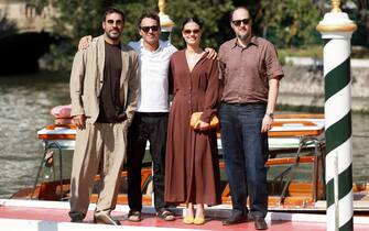 venezia 2024 VENICE, ITALY - AUGUST 31: Edoardo Leo, Pier Giorgio Bellocchio, Giorgia Fasce and Fausto Russo Alesi are seen at the 81st Venice International Film Festival on August 31, 2024 in Venice, Italy. (Photo by Matt Winkelmeyer/Getty Images)