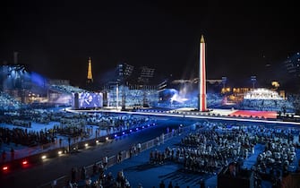 epa11570065 A general view during the opening ceremony of the 2024 Paris Summer Paralympics Games in Paris, France, 28 August 2024. The Paralypmics Games will take place from 28 August 2024 to 8 September 2024.  EPA/ENNIO LEANZA