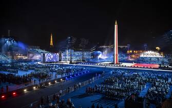 Paralimpiadi Parigi epa11570065 A general view during the opening ceremony of the 2024 Paris Summer Paralympics Games in Paris, France, 28 August 2024. The Paralypmics Games will take place from 28 August 2024 to 8 September 2024. EPA/ENNIO LEANZA