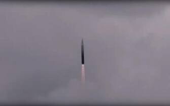 epa07248967 (FILE) - A handout still image from a video footage made available 19 July 2018 by the Russian Defense Ministry on its official Youtube page shows Russian Avangard hypersonic strategic missile system equipped with a gliding hypersonic maneuvering warhead blasting off in Russian territory (reissued 26 December 2018). Reports 26 December 2018 state Russian President Vladimir Putin has overseen from a remote location the succesful test of the hypersonic complex Avangard in Russia's far east region.  EPA/RUSSIAN DEFENCE MINISTRY PRESS SERVICE / HANDOUT  HANDOUT EDITORIAL USE ONLY/NO SALES
