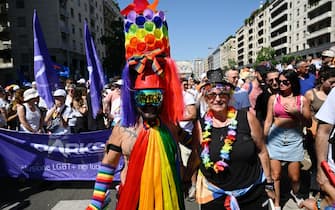 MILAN, ITALY - JUNE 24: Participants are seen during the Milano Pride 2023 parade on June 24, 2023 in Milan, Italy. Milano Pride is a parade and festival held at the end of June each year in Milan, to celebrate LGBTQ+ people and their allies. (Photo by Antonio Masiello/Getty Images for Milano Pride)
