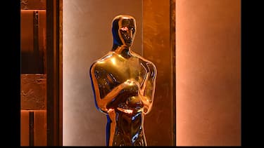 An Oscar statue is seen during the Academy of Motion Picture Arts and Sciences' 14th Annual Governors Awards at the Ray Dolby Ballroom in Los Angeles on January 9, 2024. (Photo by Robyn BECK / AFP) (Photo by ROBYN BECK/AFP via Getty Images)