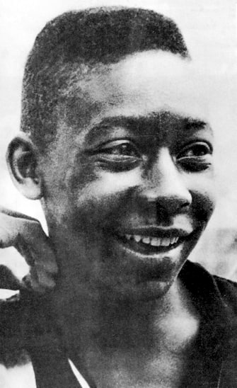 A young PelÃ© at 15 years old at Santos FC in 1955 in Brazil.  (Photo by 4imagens/Getty Images)