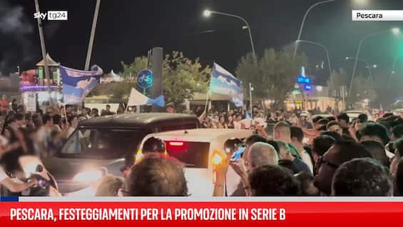 Pescara, festeggiamenti per la promozione in Serie B