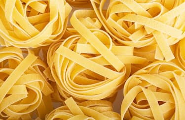 Raw tagliatelle close-up macro shoot