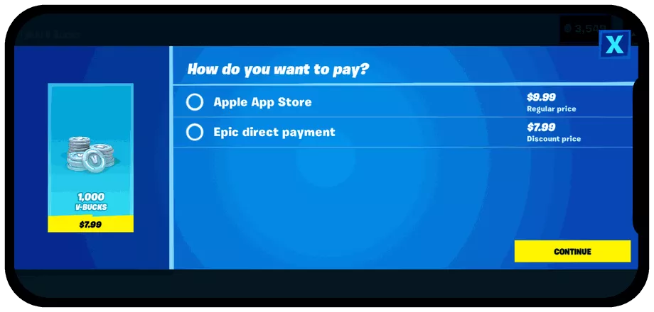 Screenshot della novità introdotta da Fortnite