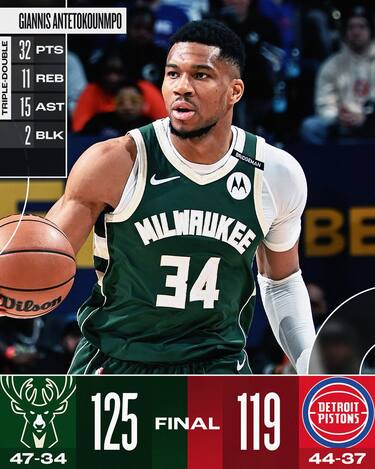 DETROIT PISTONS-MILWAUKEE BUCKS 119-125