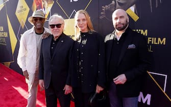 HOLLYWOOD, CALIFORNIA - APRIL 18: (L-R) Samuel L. Jackson, Harvey Keitel, Uma Thurman and John Travolta attend the Opening Night Gala and 30th Anniversary Screening of "Pulp Fiction" during the 2024 TCM Classic Film Festival at TCL Chinese Theatre on April 18, 2024 in Hollywood, California. (Photo by Presley Ann/Getty Images for TCM)