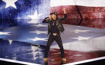 Mandatory Credit: Photo by Tannen Maury/UPI/Shutterstock (14591640ci)
Musician Kid Rock performs at the 2024 Republican National Convention at Fiserv Forum in Milwaukee, Wisconsin on Thursday, July 18, 2024. The theme of the final day is Make America Great Again, with former President Donald Trump as the featured speaker.
2024 Republican National Convention in Milwaukee, Wisconsin, United States - 18 Jul 2024