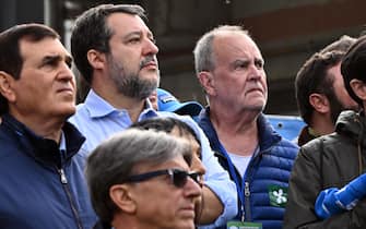 Leader of the League, Matteo Salvini, during traditional Lega party rally in Pontida (Bergamo), 6 October 2024. 
ANSA/MICHELE MARAVIGLIA
