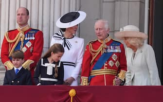 (left to right) The Prince and Princess of Wales with, Prince Louis, and Princess Charlotte, and King Charles III and Queen Camilla, on the balcony of Buckingham Palace, London, following the Trooping the Colour ceremony in central London, as King Charles celebrates his official birthday. Picture date: Saturday June 15, 2024.