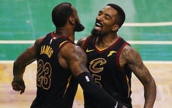 during Game Seven of the 2018 NBA Eastern Conference Finals at TD Garden on May 27, 2018 in Boston, Massachusetts. NOTE TO USER: User expressly acknowledges and agrees that, by downloading and or using this photograph, User is consenting to the terms and conditions of the Getty Images License Agreement.