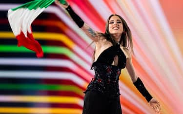 MALMO, SWEDEN - MAY 11: Angelina Mango from Italy performs on stage during The Eurovision Song Contest 2024 Grand Final at Malmo Arena on May 11, 2024 in Malmo, Sweden. (Photo by Martin Sylvest Andersen/Getty Images)