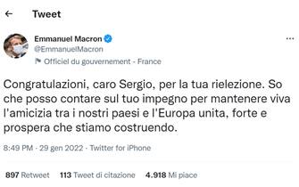 tweet presidente francese