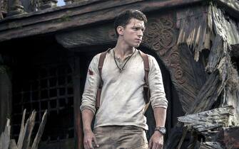 Tom Holland durante una scena